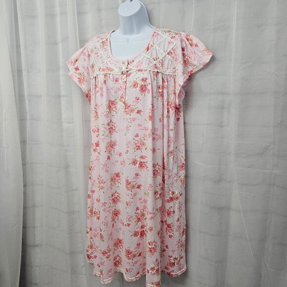Pink Label Pink Floral Nightgown Cottage Comfy Summer 2X - Picture 6 of 11